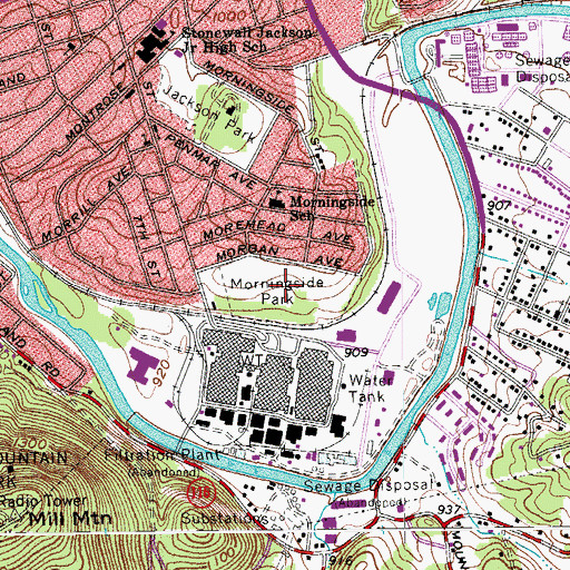 Topographic Map of Morningside Park, VA
