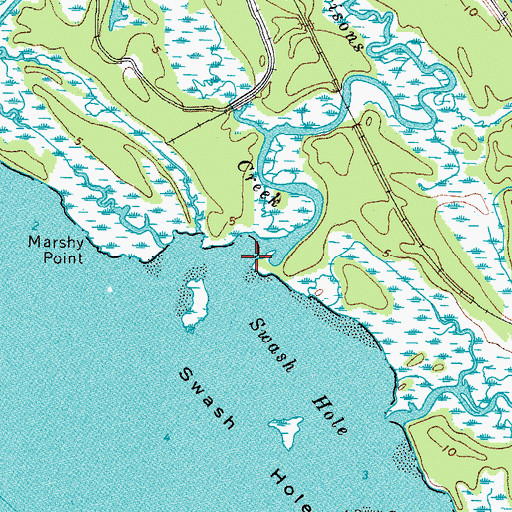 Topographic Map of Morrisons Creek, VA