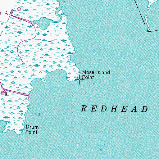 Topographic Map of Mose Island Point, VA