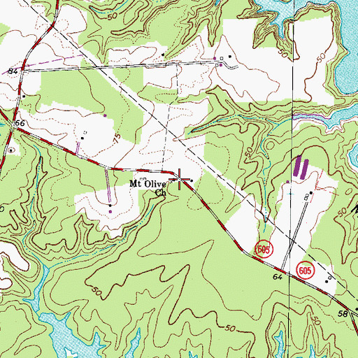 Topographic Map of Mount Olive Church, VA