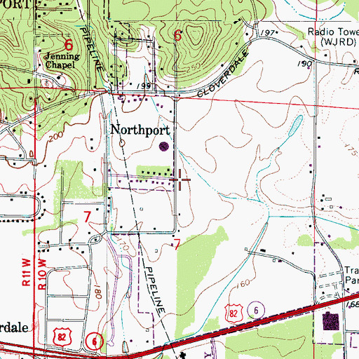 Topographic Map of Buckhead, AL