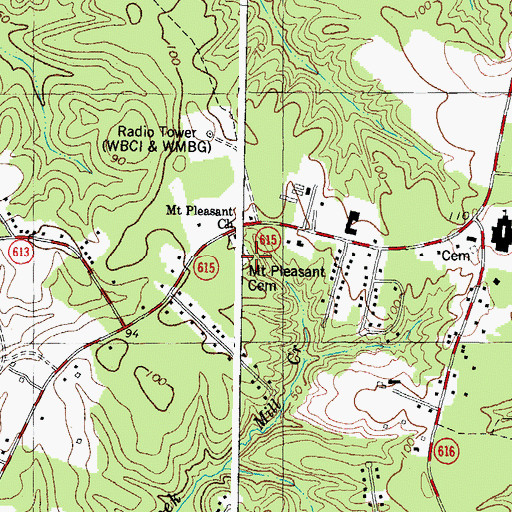 Topographic Map of Mount Pleasant Cemetery, VA