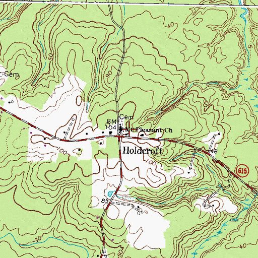 Topographic Map of Mount Pleasant Church, VA