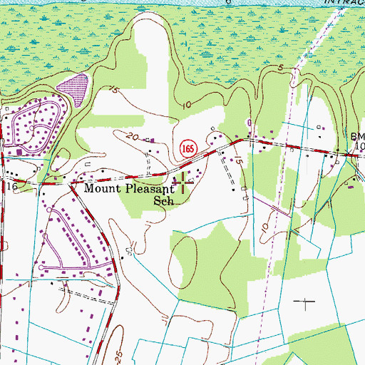 Topographic Map of Mount Pleasant Christian School, VA