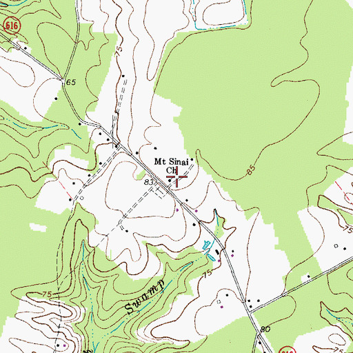 Topographic Map of Mount Sinai Church, VA