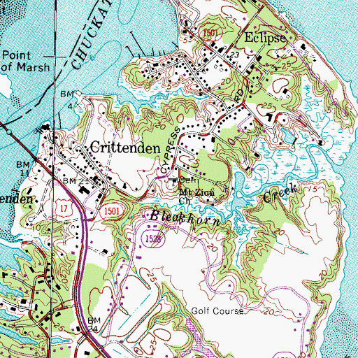 Topographic Map of Mount Zion Church, VA