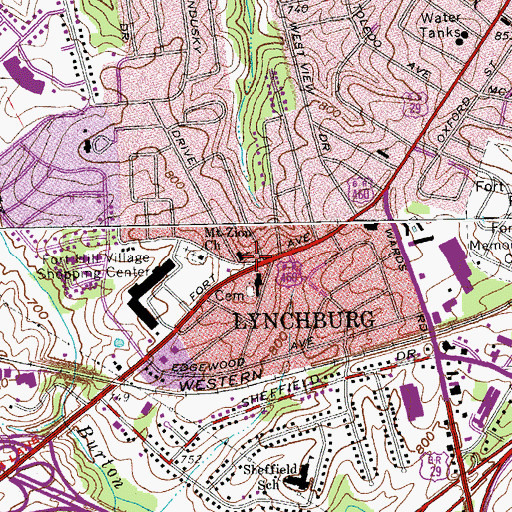 Topographic Map of Mount Zion Church, VA