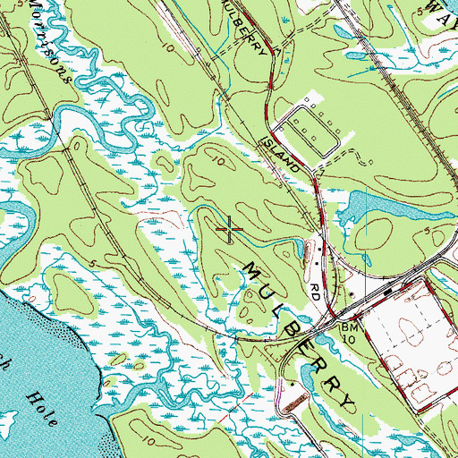 Topographic Map of Mulberry Island, VA
