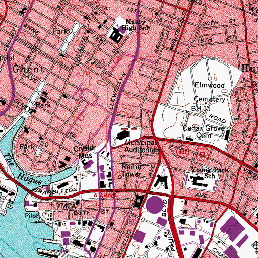 Topographic Map of Harrison Opera House, VA