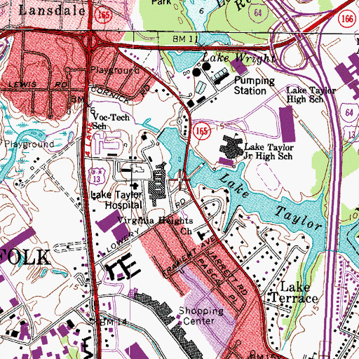 Topographic Map of Municipal Hospital, VA