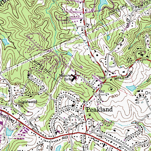 Topographic Map of Paul Munro Elementary School, VA