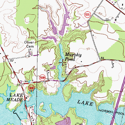 Topographic Map of Murphy Pond, VA