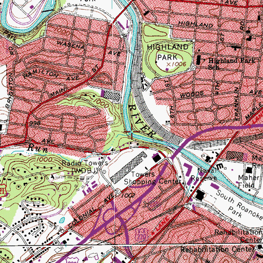 Topographic Map of Murray Run, VA