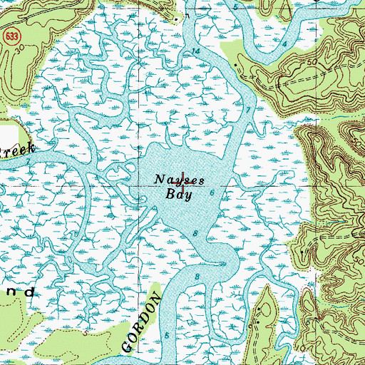 Topographic Map of Nayses Bay, VA