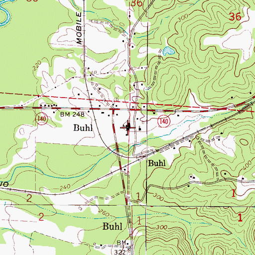 Topographic Map of Buhl Elementary School, AL