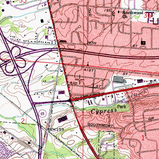 Topographic Map of Burks Garden, AL