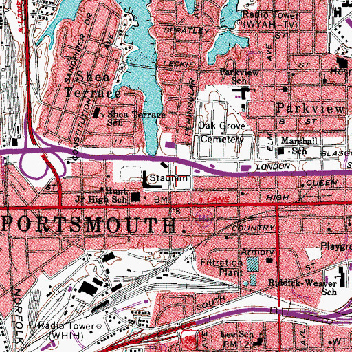 Topographic Map of I C Norcom High School, VA