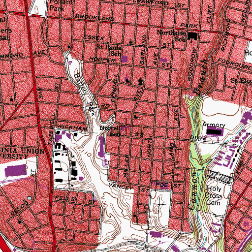 Topographic Map of A V Norrell Elementary School Annex (historical), VA