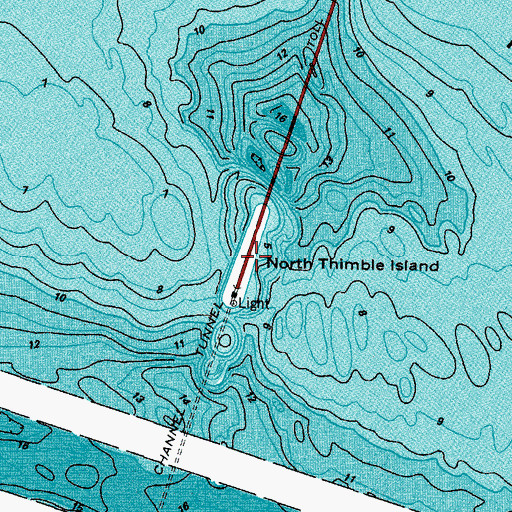 Topographic Map of North Thimble Island, VA