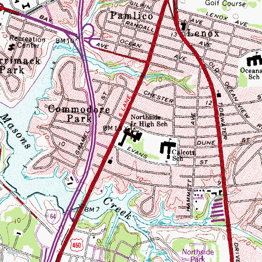 Topographic Map of Northside Middle School, VA