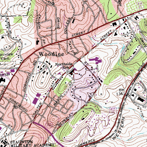 Topographic Map of Northside School, VA