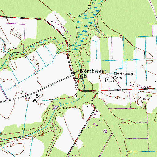 Topographic Map of Northwest Church, VA