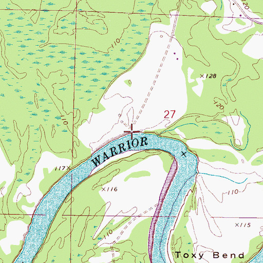 Topographic Map of Burroughs Landing, AL