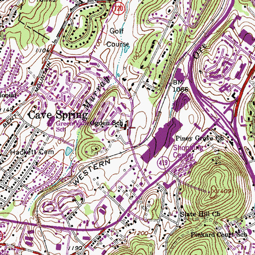 Topographic Map of Ogden Elementary School, VA