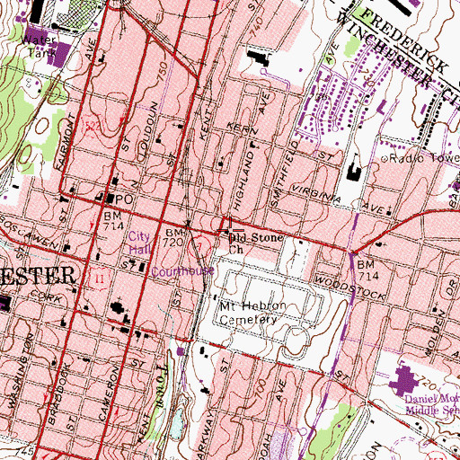 Topographic Map of Old Stone Church, VA