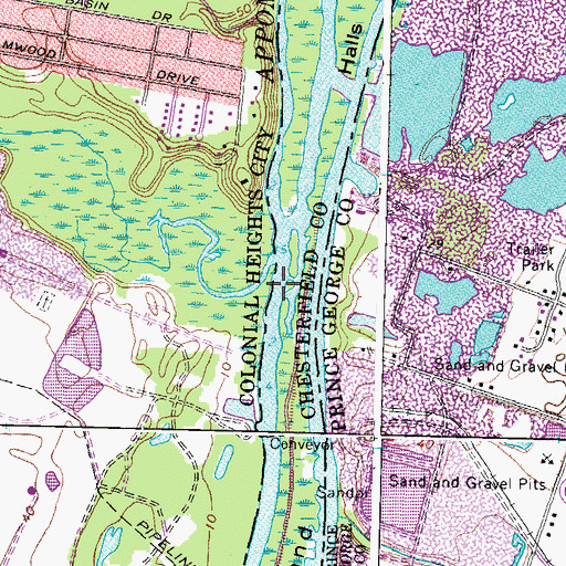 Topographic Map of Oldtown Creek, VA