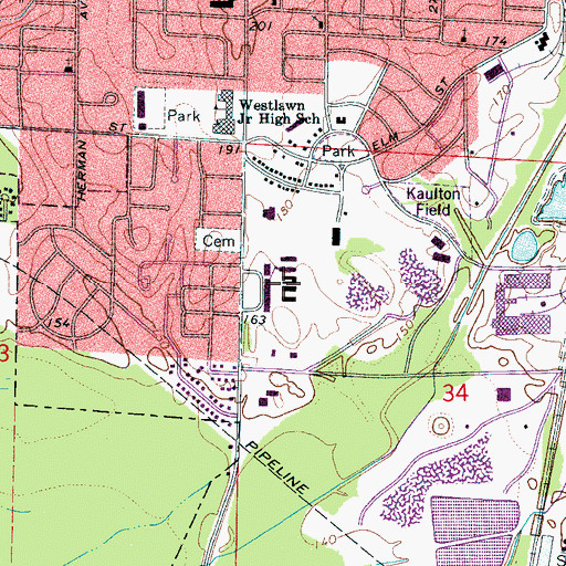 Topographic Map of C A Fredd State Technical College, AL