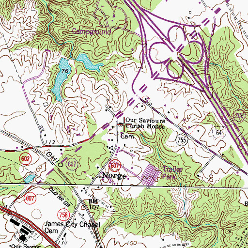 Topographic Map of Our Saviours Parish House, VA