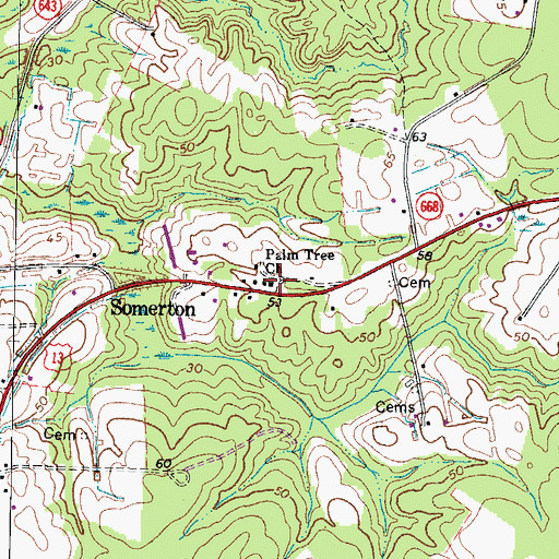 Topographic Map of Palm Tree Church, VA