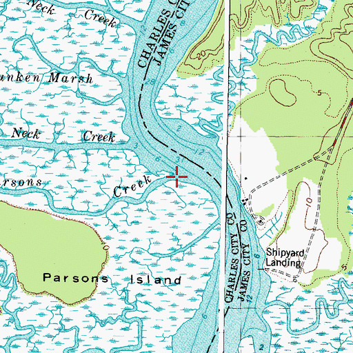 Topographic Map of Parson Creek, VA