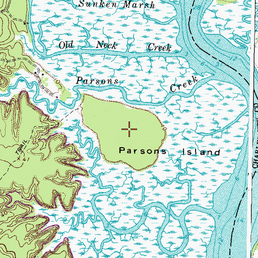 Topographic Map of Parsons Island, VA