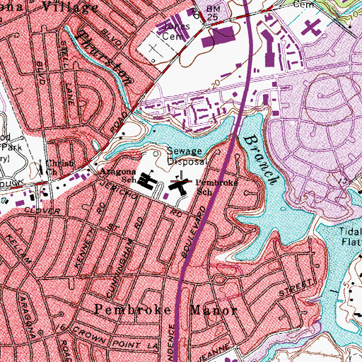 Topographic Map of Pembroke Elementary School, VA