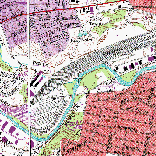 Topographic Map of Peters Creek, VA