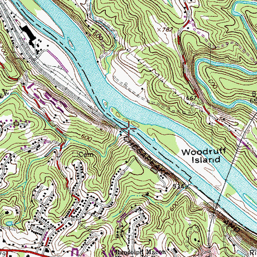 Topographic Map of Pigeon Creek, VA