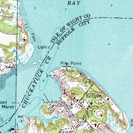 Topographic Map of Pike Point, VA