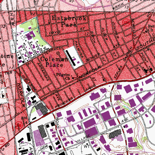 Topographic Map of Pilgrim Church, VA