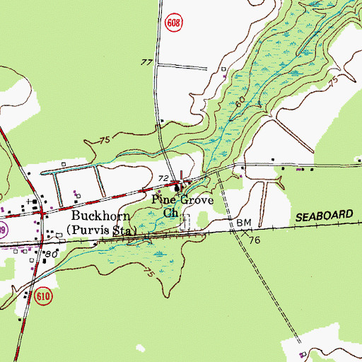 Topographic Map of Pine Grove Church, VA
