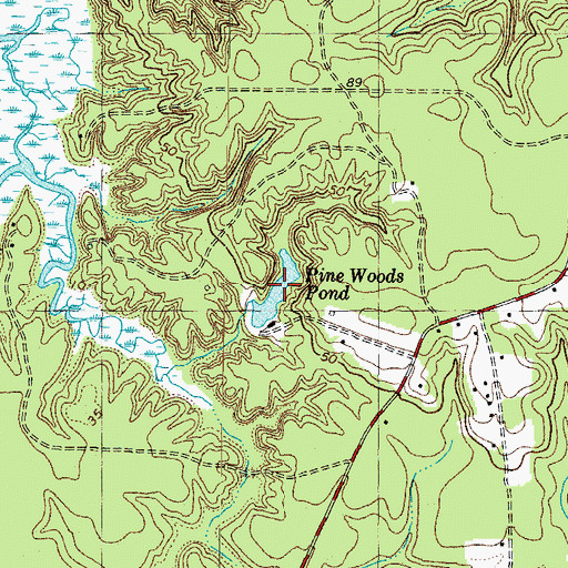 Topographic Map of Pine Woods Pond, VA
