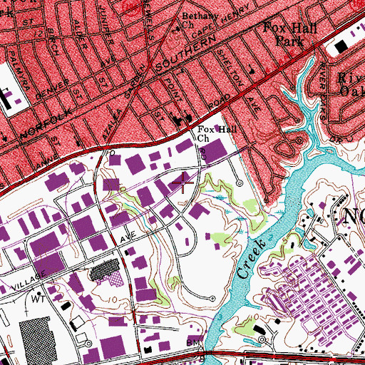 Topographic Map of Pineridge School, VA