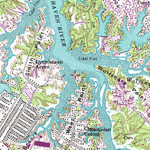 Topographic Map of Pinetree Branch, VA
