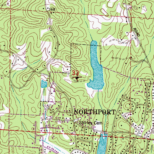 Topographic Map of Camp Tuscoba, AL