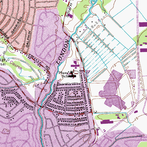 Topographic Map of Plaza Elementary School, VA