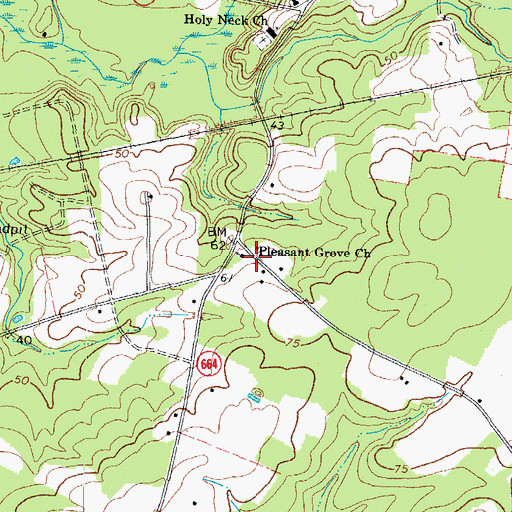 Topographic Map of Pleasant Grove Church, VA
