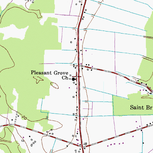 Topographic Map of Pleasant Grove Church, VA