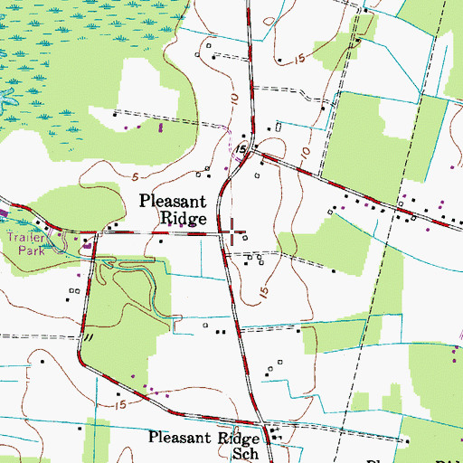 Topographic Map of Pleasant Ridge, VA