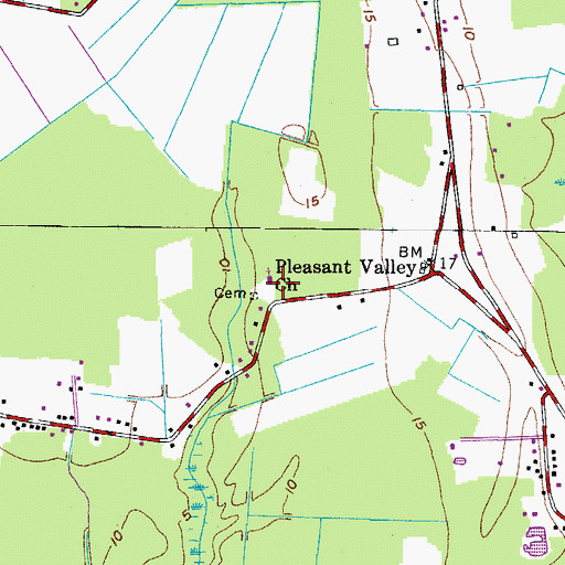 Topographic Map of Pleasant Valley Church, VA